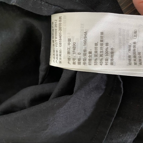 A&F black linen midi dress with tie shoulders - Picture 14 of 14